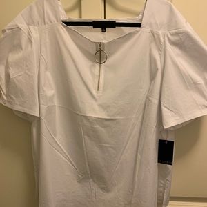 Puff Sleeve Top with Zipper